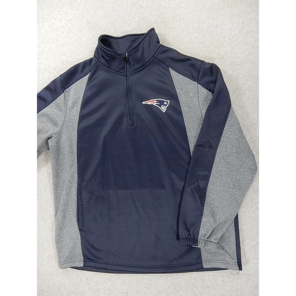 New England Patriots NFL Football 1/4 Zip Pullover Sweatshirt (Men's XL) Blue - Picture 1 of 10